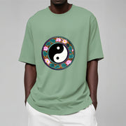 Buddha Stones Yin Yang Lotus Leaves Cotton Tee T-shirt