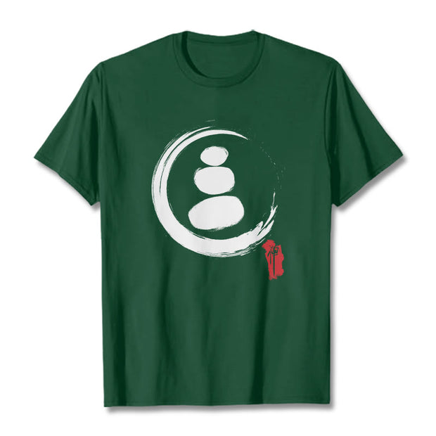 Buddha Stones Zen Circles Cotton Tee T-shirt T-Shirts BS Forest Green 2XL