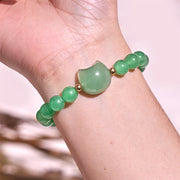 Buddha Stones Amethyst Green Aventurine Rose Quartz Fluorite Cat Head Balance Luck Bracelet