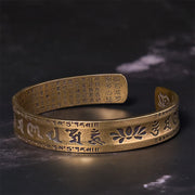 FREE Today: Purity Wisdom Six True Words 'Om Mani Padme Hum' Heart Sutra Lotus Copper Brass Cuff Bracelet Bangle FREE FREE 3