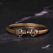 FREE Today: Keep Away Evil Spirits The Lord Of The Corpse Forest Copper Brass Double Skull Cuff Bracelet Bangle