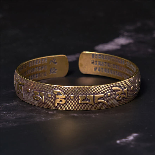 FREE Today: Wisdom and Creativity Six True Words 'Om Mani Padme Hum' Heart Sutra Copper Bracelet Bangle