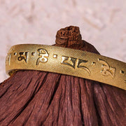 FREE Today: Wisdom and Creativity Six True Words 'Om Mani Padme Hum' Heart Sutra Copper Bracelet Bangle