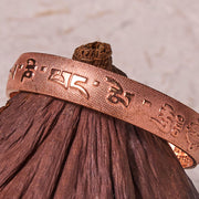 FREE Today: Wisdom and Creativity Six True Words 'Om Mani Padme Hum' Heart Sutra Copper Bracelet Bangle