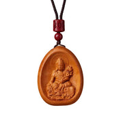 FREE Today: Wealth Luck Peach Wood Cinnabar Om Mani Padme Hum Chinese Zodiac Black String Necklace Pendant