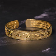 FREE Today: Peace Wisdom Six True Words 'Om Mani Padme Hum' Heart Sutra Copper Brass Bracelet Bangle