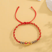 Buddha Stones Red String Copper Brass Love Year Of The Snake Protection Braided Bracelet