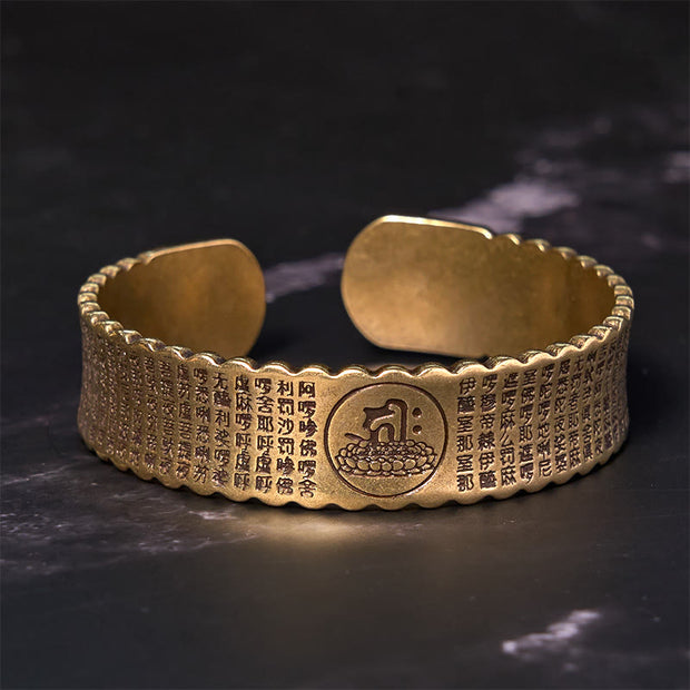 FREE Today: Luck and Self Care Great Compassion Mantra Copper Brass Bracelet Bangle