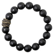 Buddha Stones Matte Frosting Black Onyx Copper Brass Protection Bracelet