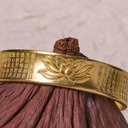 FREE Today: New Beginning Heart Sutra Lotus Flower Copper Brass Cuff Bracelet Bangle