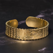 FREE Today: Enlightenment and New Beginning Heart Sutra Lotus Flower Copper Brass Cuff Bracelet Bangle FREE FREE 9