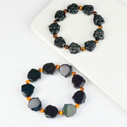 Buddha Stones Rainbow Obsidian Laughing Buddha Positive Transformation Bracelet Bracelet BS 2