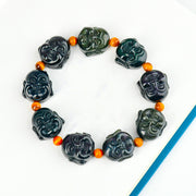 Buddha Stones Rainbow Obsidian Laughing Buddha Positive Transformation Bracelet Bracelet BS 4