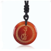 Buddha Stones Swastika Pattern Vajra Protection Mantra Natural Various Crystal Black Obsidian Purification Necklace Pendant Necklaces & Pendants BS 13