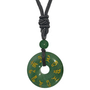 Buddha Stones Green Tara Mantra Natural Various Crystal Black Obsidian Fulfilment Necklace Pendant Necklaces & Pendants BS Green Aventurine