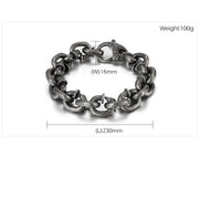 Buddha Stones Square Rivets Titanium Steel Good Luck Balance Bracelet