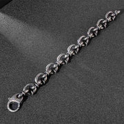 Buddha Stones Square Rivets Titanium Steel Good Luck Balance Bracelet