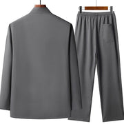 Buddha Stones Chinese New Year Embroidered Fu Tang Suit Hanfu Long Sleeve Top Pants Clothing Men's Set - image 6
