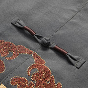 Buddha Stones Chinese New Year Embroidered Fu Tang Suit Hanfu Long Sleeve Top Pants Clothing Men's Set - image 8