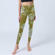 Buddha Stones Monochrome Flowers Print Gym Leggings Women's Yoga Pants - image 6