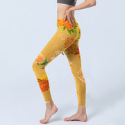 Buddha Stones Vibrant Rose Flowers Print Gym Leggings Women's Yoga Pants - image 3