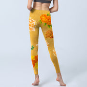 Buddha Stones Vibrant Rose Flowers Print Gym Leggings Women's Yoga Pants - image 7