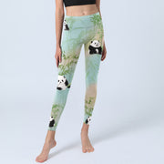 Buddha Stones Pandas Bamboo Print Gym Leggings Women's Yoga Pants - image 6