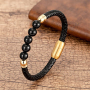 FREE Today: Support Power Blue Agate Tiger Eye Lava Rock Black Onyx Lazurite Bead Leather Bracelet