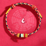 FREE Today: Luck Wealth Five Elements Colorful String Completeness Knot Reef Knot Braid Bracelet