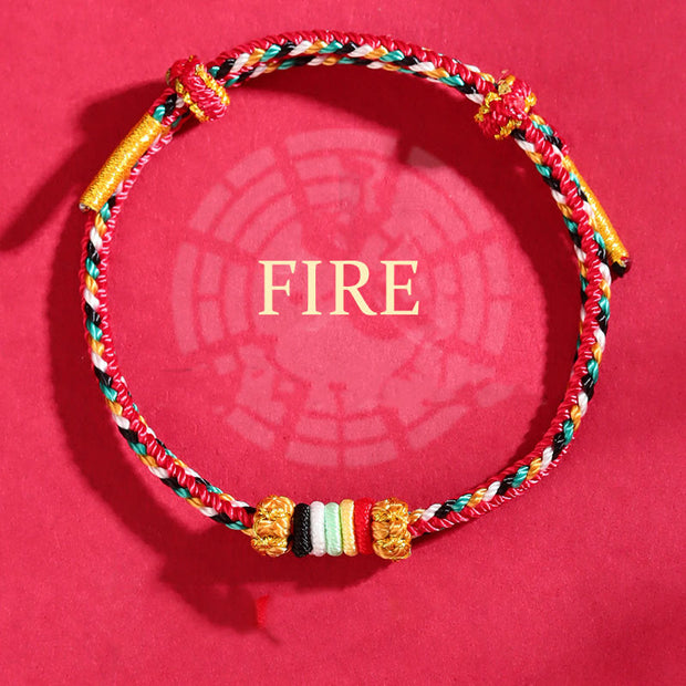 FREE Today: Luck Wealth Five Elements Colorful String Completeness Knot Reef Knot Braid Bracelet