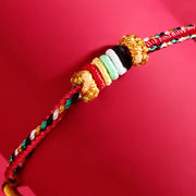 FREE Today: Luck Wealth Five Elements Colorful String Completeness Knot Reef Knot Braid Bracelet