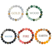 Buddha Stones Five Elements Various Crystal Agate Pixiu Wealth Bracelet