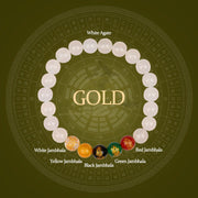 Buddha Stones Five Elements Various Agate Jambhala Luck Bracelet Bracelet BS Gold(Wrist Circumference: 14-16cm)