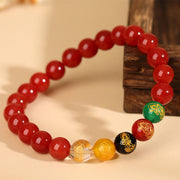 Buddha Stones Five Elements Various Agate Jambhala Luck Bracelet Bracelet BS 16