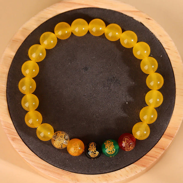 Buddha Stones Five Elements Various Agate Jambhala Luck Bracelet Bracelet BS 25