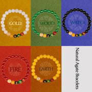 Buddha Stones Five Elements Various Agate Jambhala Luck Bracelet Bracelet BS 2