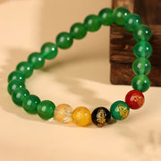 Buddha Stones Five Elements Various Agate Jambhala Luck Bracelet Bracelet BS 7