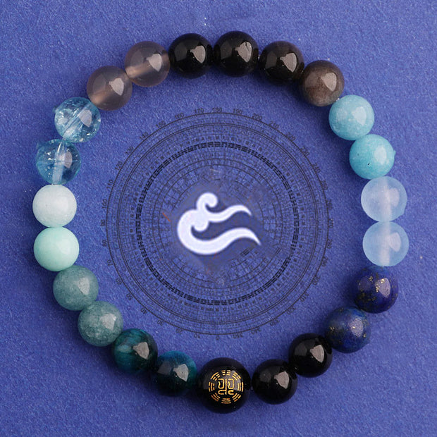 Buddha Stones Five Elements Various Agate Balance Luck Bracelet Bracelet BS 24