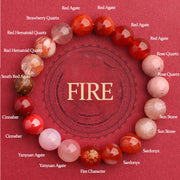 Buddha Stones Five Elements Various Agate Balance Luck Bracelet Bracelet BS Fire(Wrist Circumference: 14-16cm) 10mm