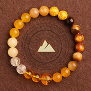 Buddha Stones Five Elements Various Agate Balance Luck Bracelet