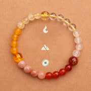 Buddha Stones Five Elements Various Agate Crystal Sun Stone Wisdom Bracelet Bracelet BS 7