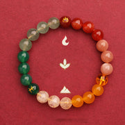 Buddha Stones Five Elements Various Agate Crystal Sun Stone Wisdom Bracelet Bracelet BS 43