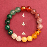 Buddha Stones Five Elements Various Agate Crystal Sun Stone Wisdom Bracelet Bracelet BS 41