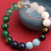 Buddha Stones Five Elements Various Agate Crystal Sun Stone Wisdom Bracelet Bracelet BS 27