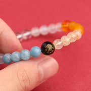 Buddha Stones Five Elements Various Agate Crystal Sun Stone Wisdom Bracelet Bracelet BS 48