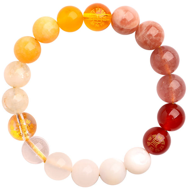 Buddha Stones Five Elements Various Agate Crystal Sun Stone Wisdom Bracelet Bracelet BS 51