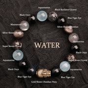 Buddha Stones Five Elements Various Agate Crystal Green Strawberry Quartz Moss Agate Green Phantom Luck Bracelet Bracelet BS Water(Wrist Circumference: 14-16cm) 12mm