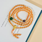 Buddha Stones 108 Mala Beads Citrine Happiness Bracelet Mala Bracelet BS 1