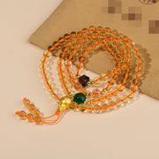 Buddha Stones 108 Mala Beads Citrine Happiness Bracelet