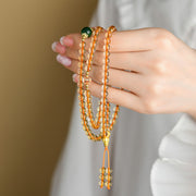 Buddha Stones 108 Mala Beads Citrine Happiness Bracelet Mala Bracelet BS 6